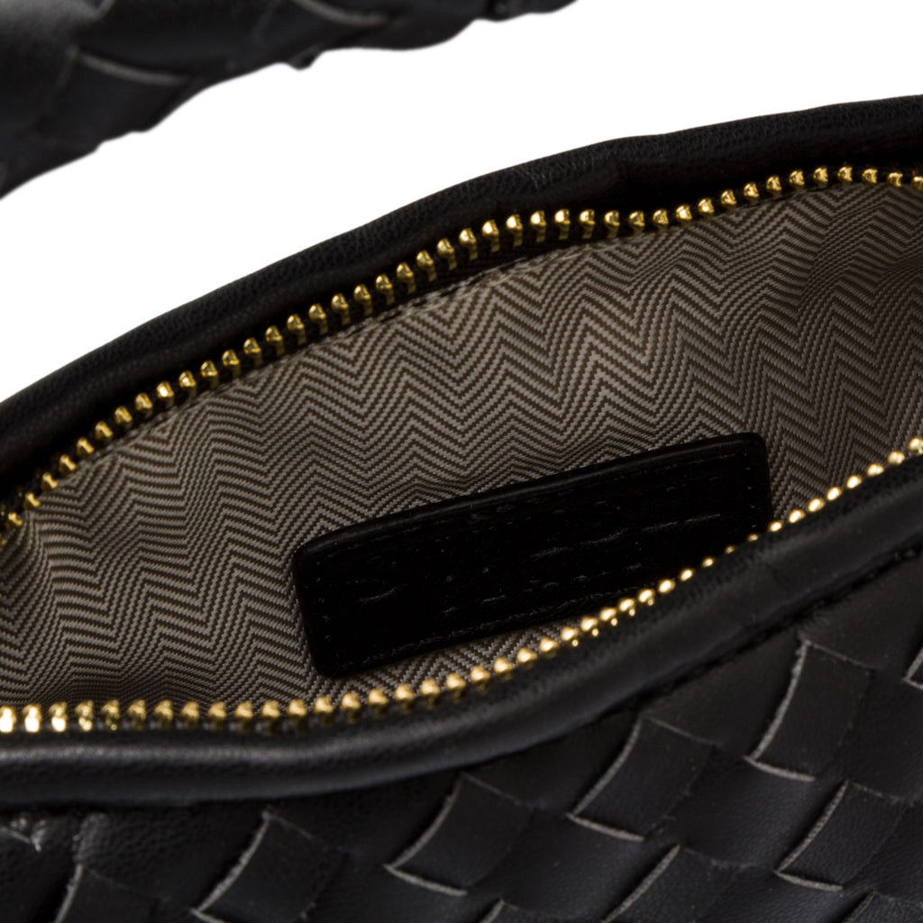 Borsa a mano nera effetto intrecciato da donna Swish Jeans Cica