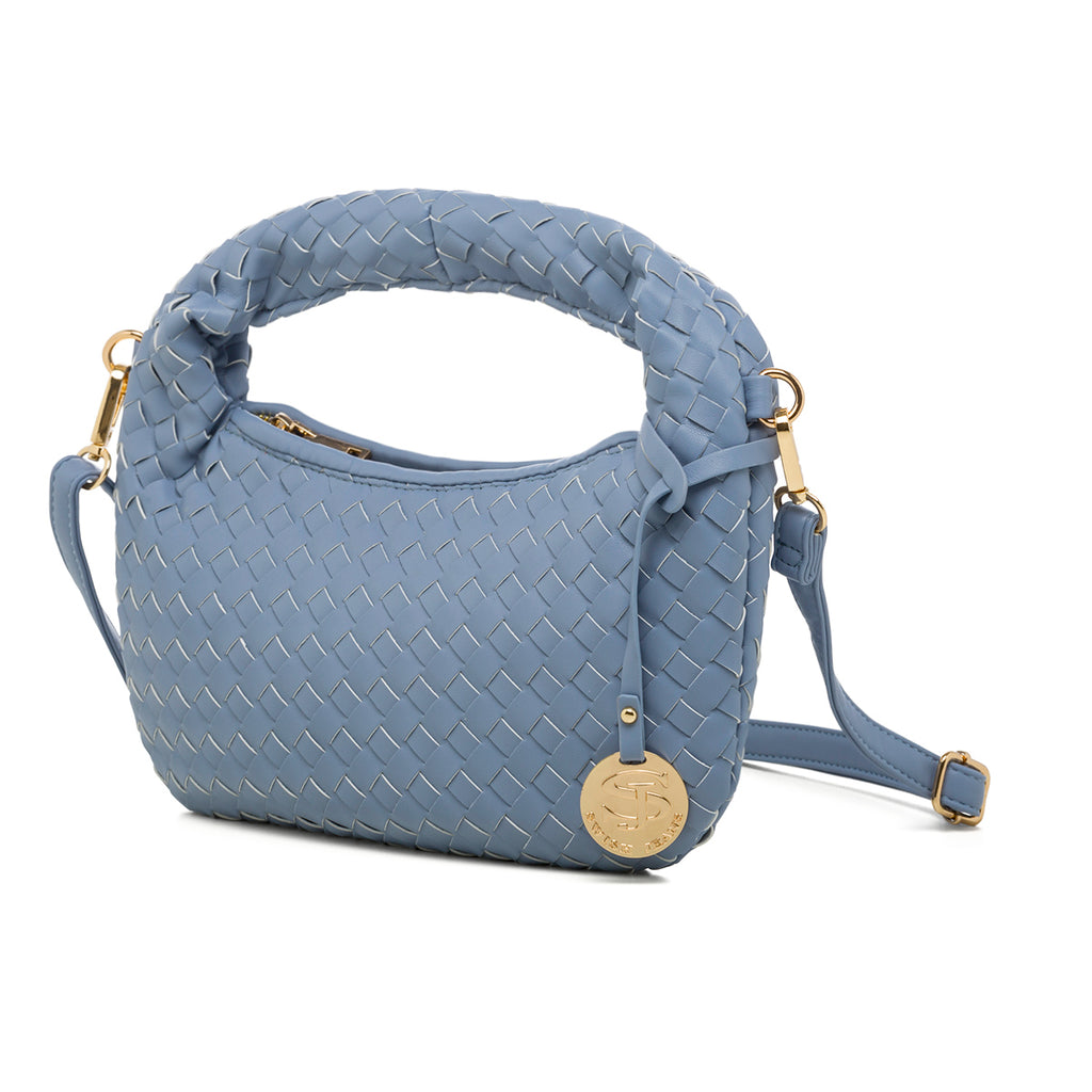 Borsa a mano azzurra effetto intrecciato da donna Swish Jeans Cica