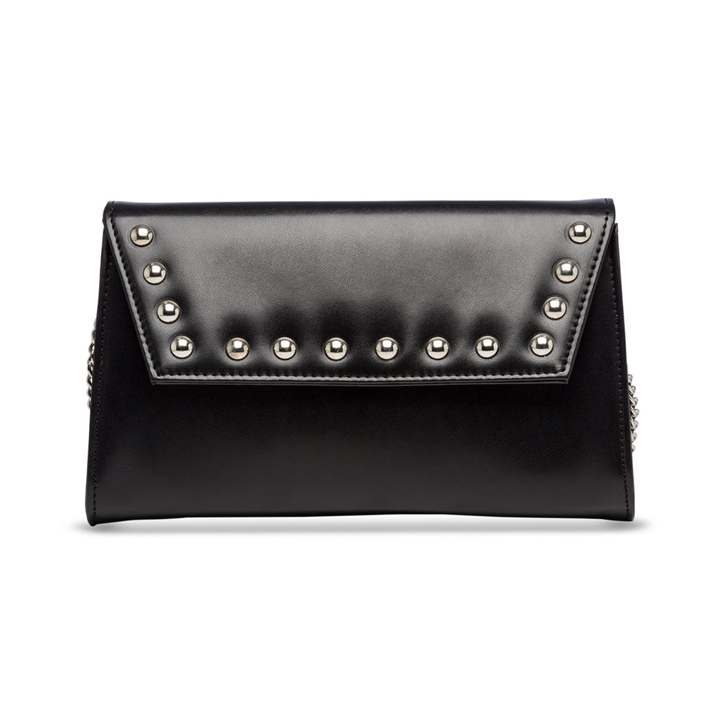 Borsa a tracolla nera con applicazione di borchie Lora Ferres