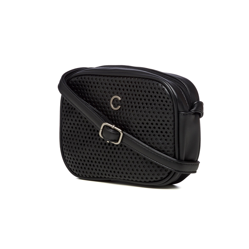 Borsa a tracolla nera effetto traforato Carrera Jeans Holly