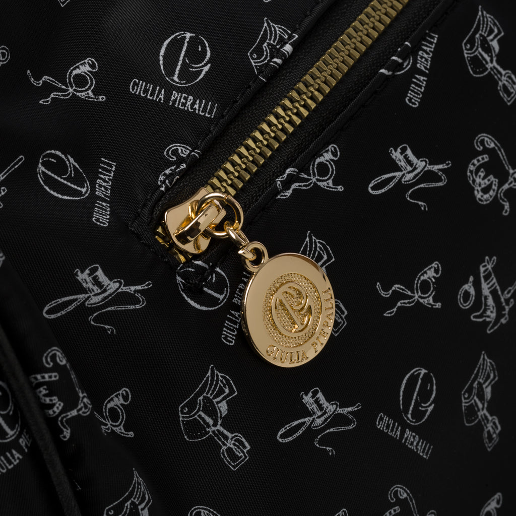 Borsa a tracolla nera con logo a contrasto Giulia Pieralli
