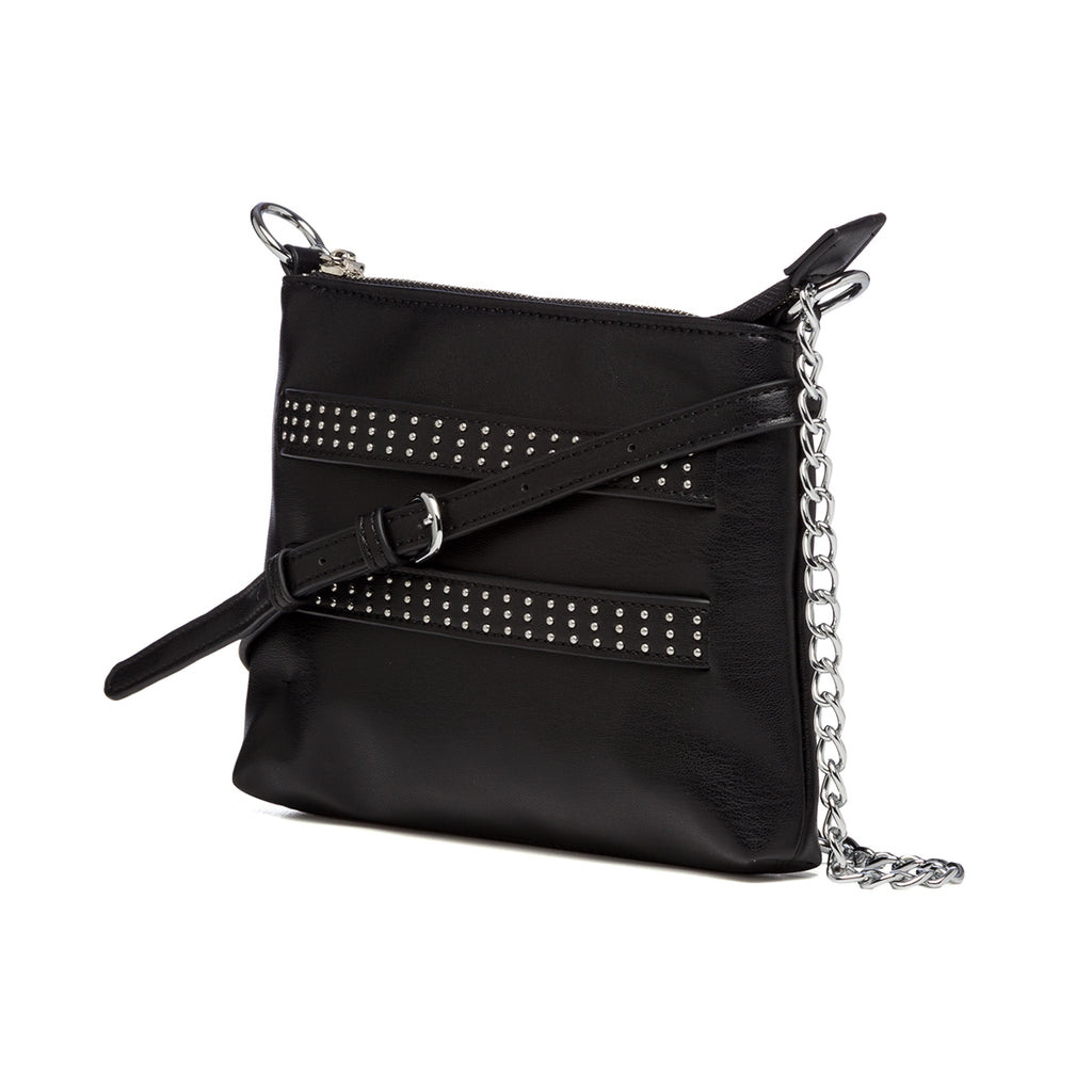 Borsa a tracolla nera con piccole borchie Lora Ferres