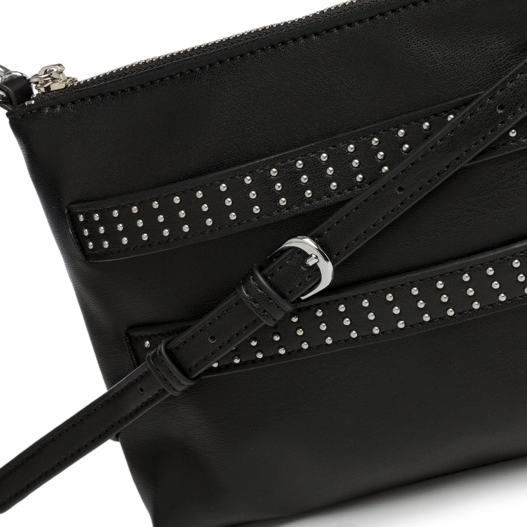 Borsa a tracolla nera con piccole borchie Lora Ferres
