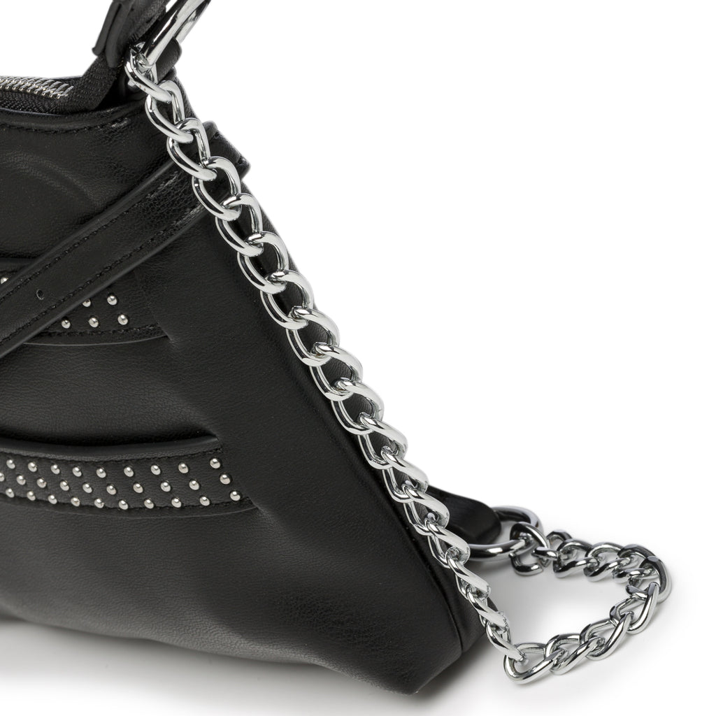 Borsa a tracolla nera con piccole borchie Lora Ferres