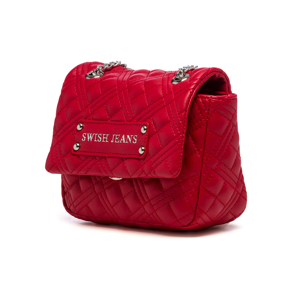 Borsa a tracolla rossa effetto trapuntato Swish Jeans