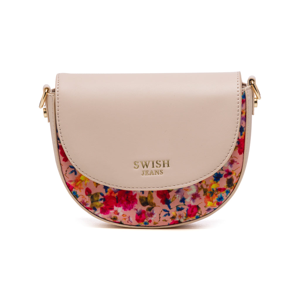 Borsa a tracolla rosa con fantasia floreale Swish Jeans