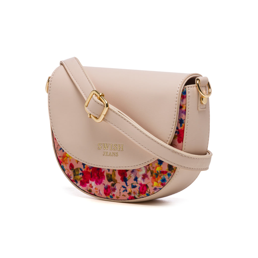 Borsa a tracolla rosa con fantasia floreale Swish Jeans