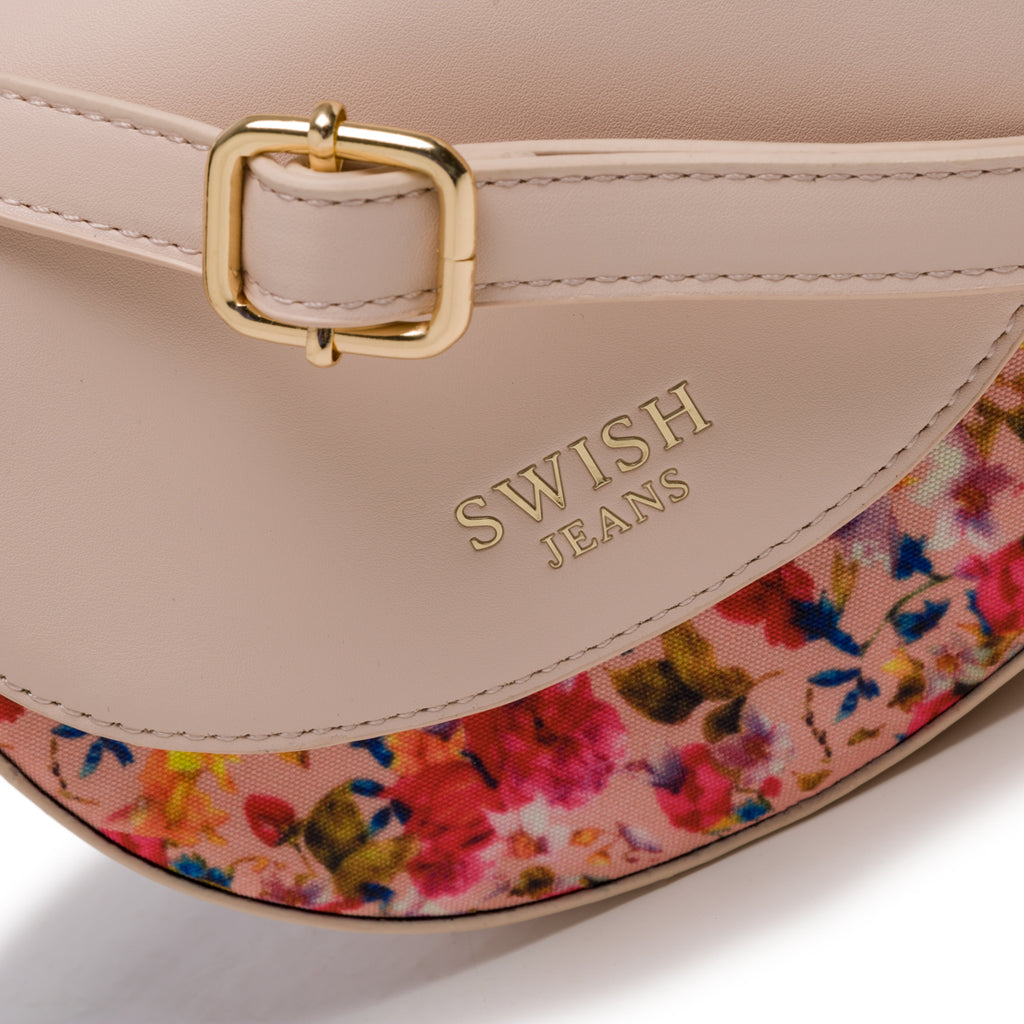 Borsa a tracolla rosa con fantasia floreale Swish Jeans