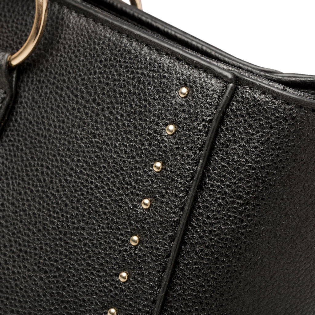 Borsa a spalla nera con piccole borchie Lora Ferres