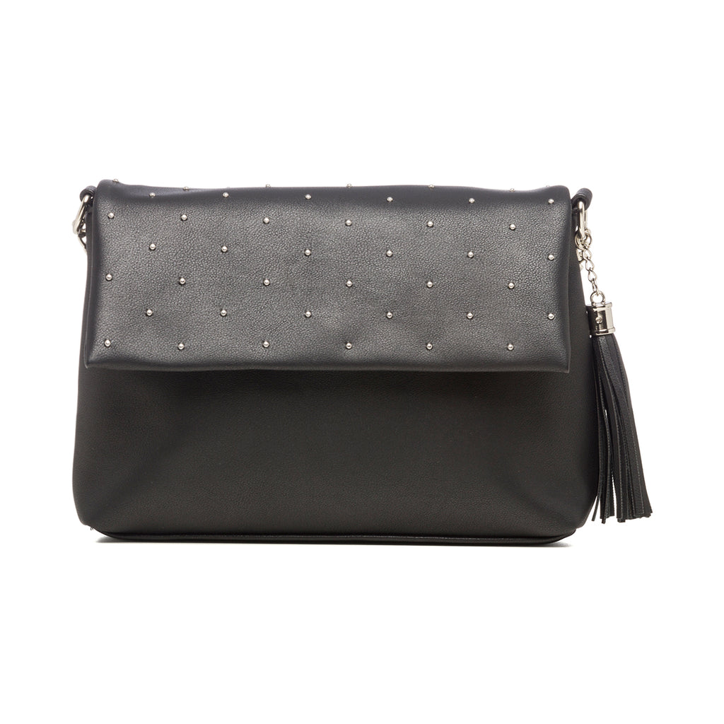 Borsa a tracolla nera con piccole borchie Lora Ferres