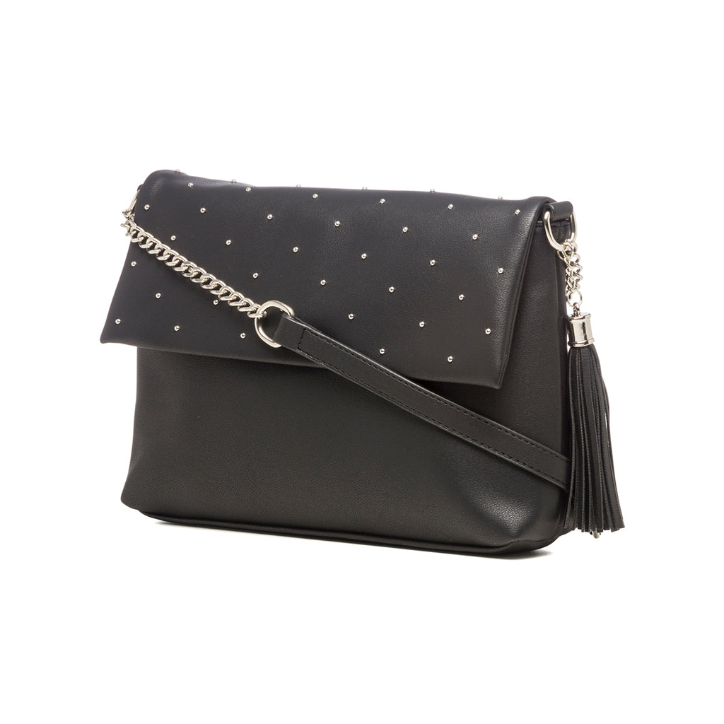 Borsa a tracolla nera con piccole borchie Lora Ferres