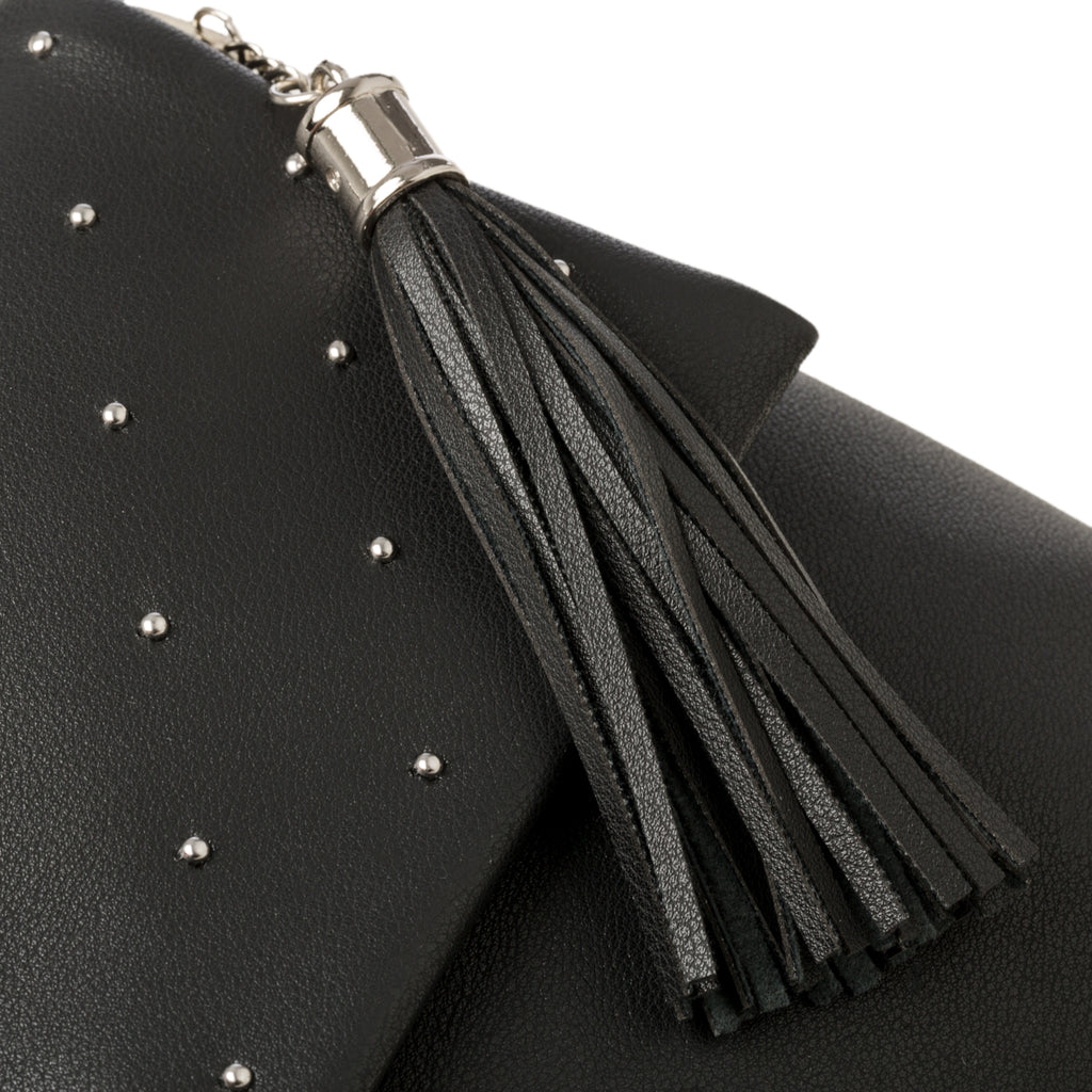 Borsa a tracolla nera con piccole borchie Lora Ferres