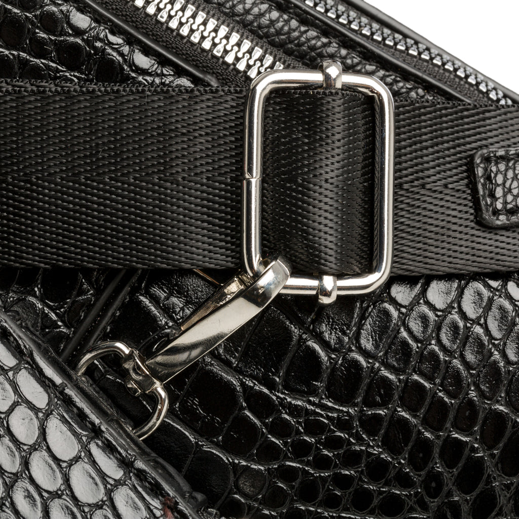 Borsa a tracolla nera effetto cocco con borsello Lora Ferres