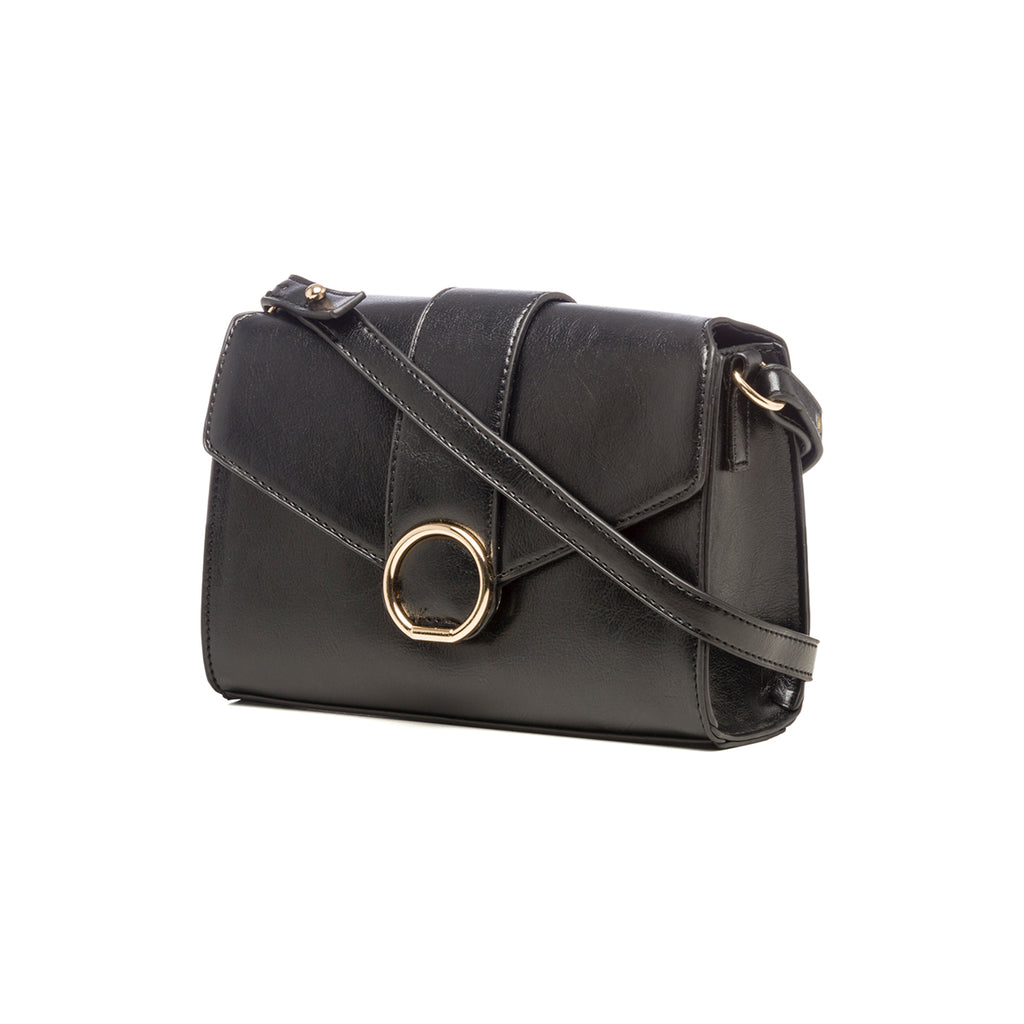 Borsa a tracolla nera in similpelle Lora Ferres