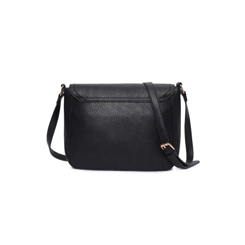 Borsa a tracolla nera con piccole borchie Lora Ferres