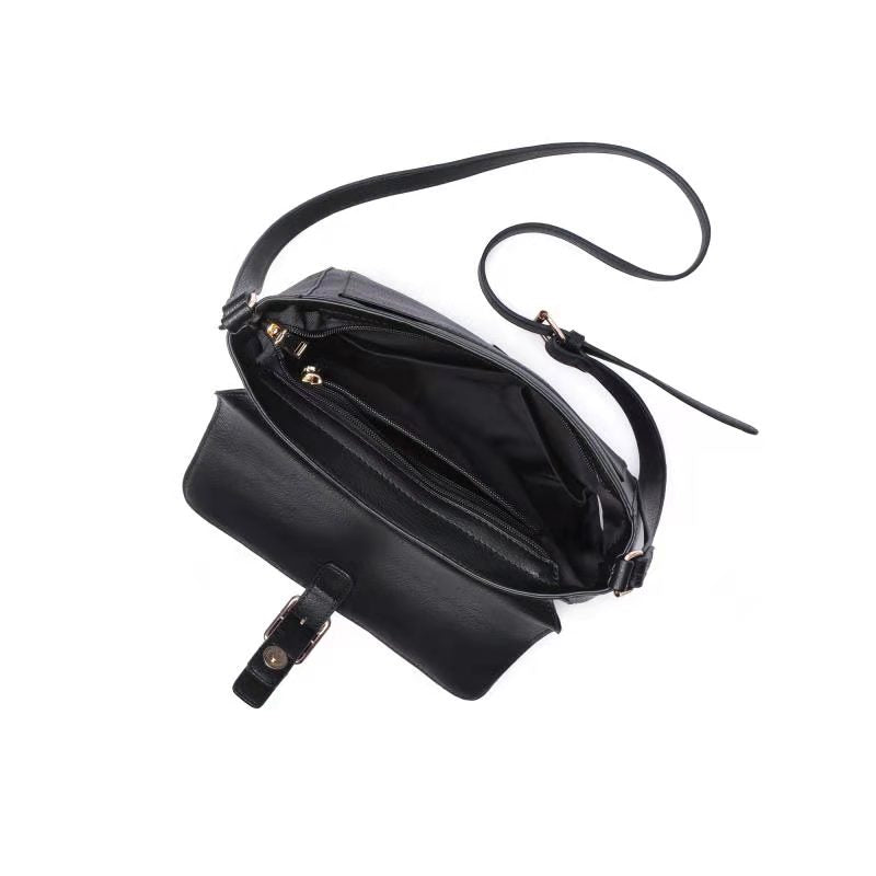 Borsa a tracolla nera con piccole borchie Lora Ferres