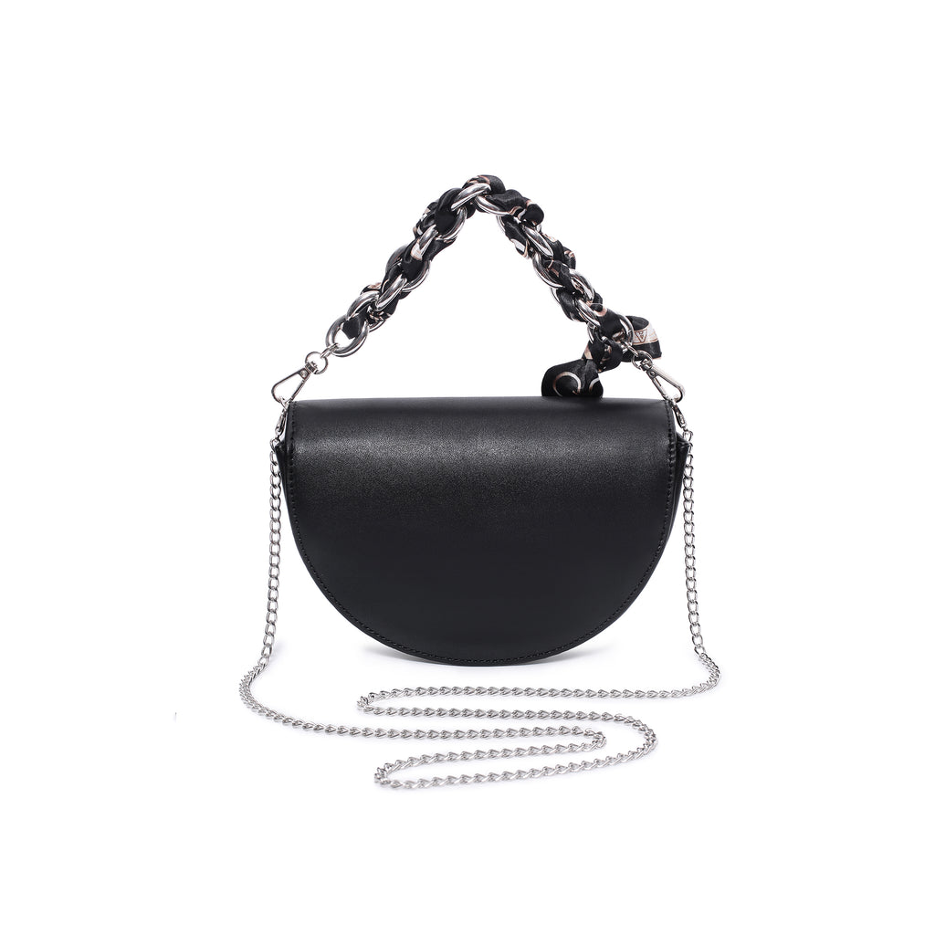 Borsa a tracolla nera con maxi-catena Lora Ferres