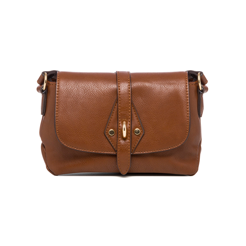 Borsa a tracolla marrone con chiusura ad incastro Carrera Jeans Aura