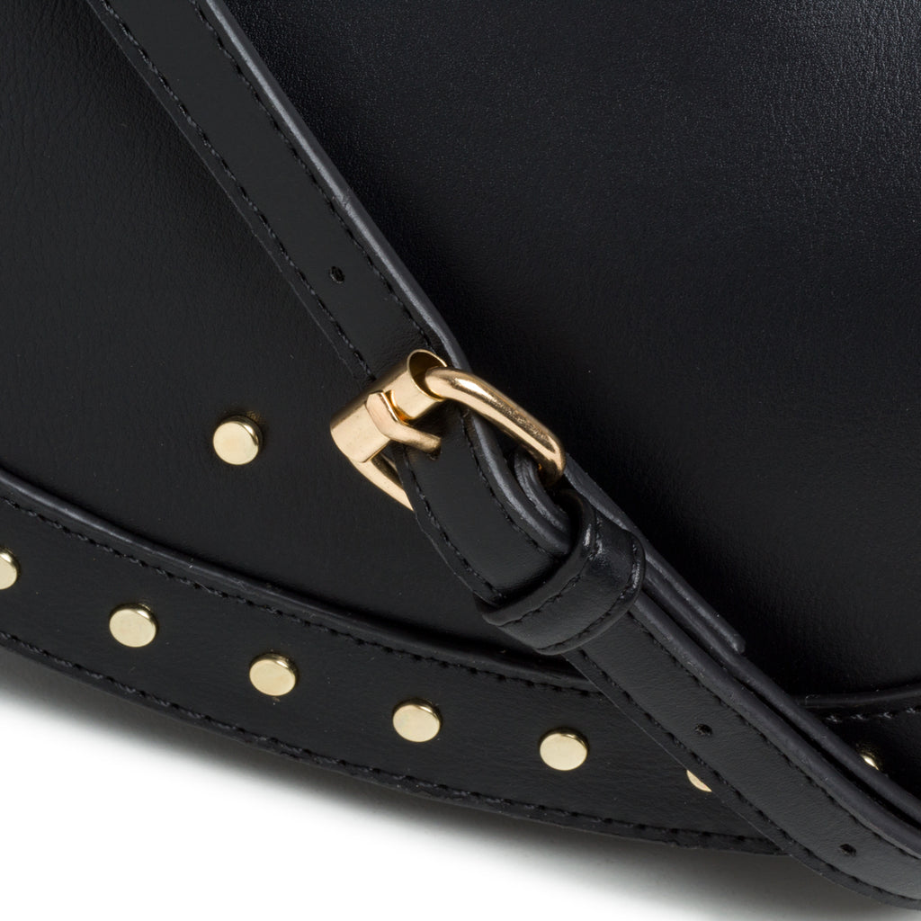 Borsa a tracolla nera con piccole borchie Carrera Jeans Sofia