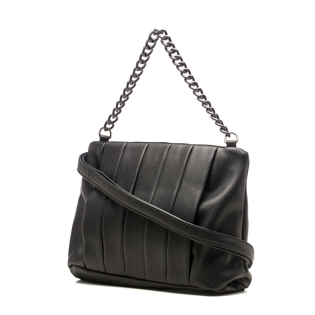 Borsa a tracolla nera con manico a catena Lora Ferres