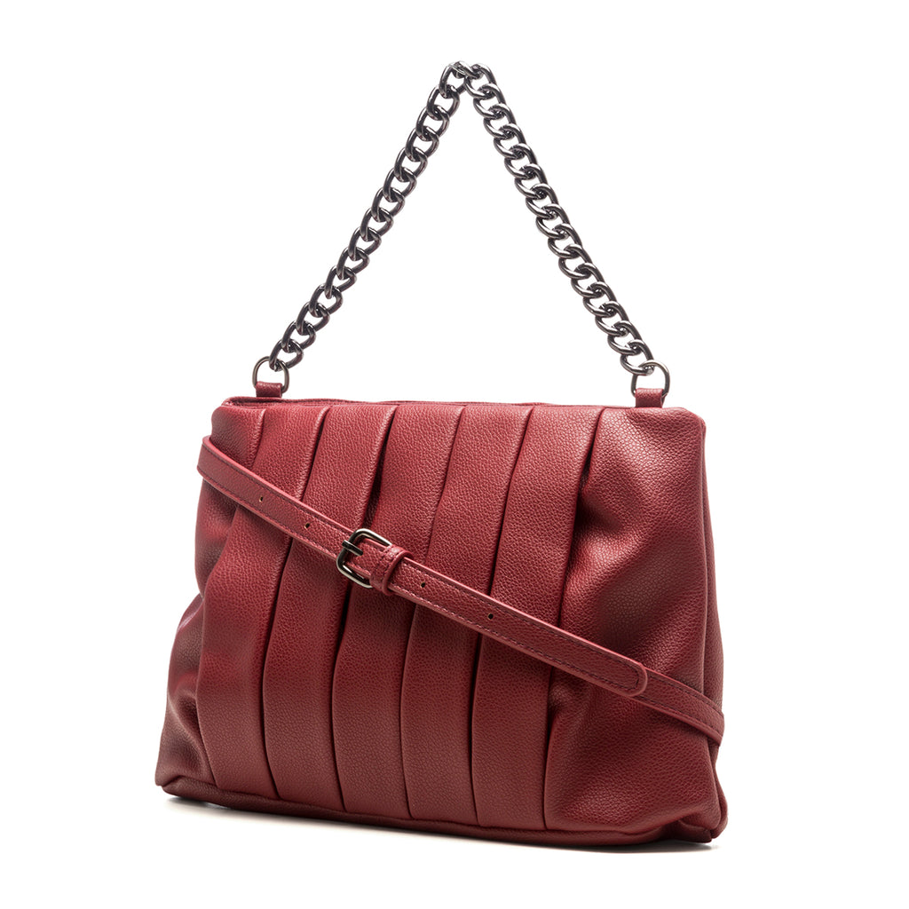 Borsa a tracolla rossa con manico a catena Lora Ferres