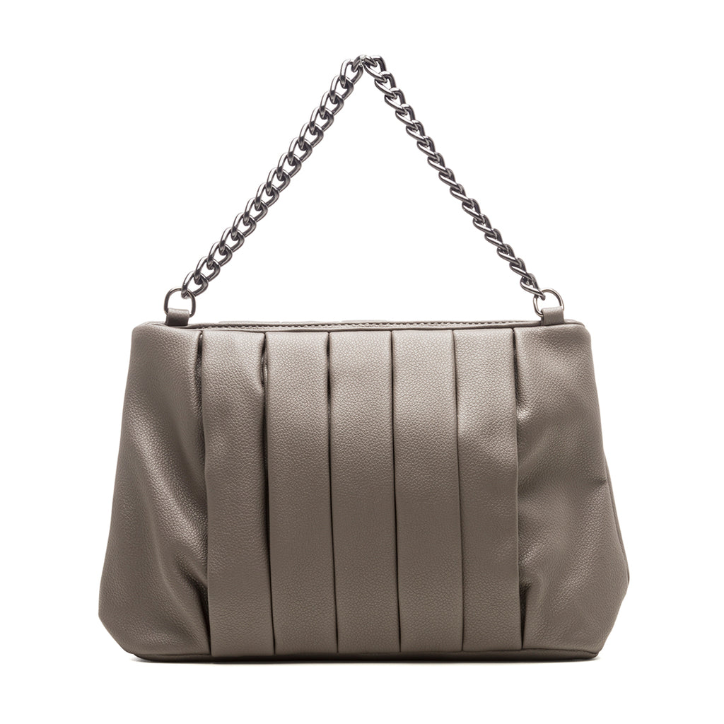Borsa a tracolla grigia con manico a catena Lora Ferres
