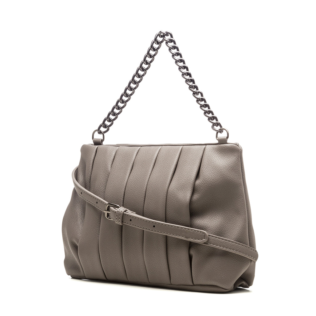 Borsa a tracolla grigia con manico a catena Lora Ferres