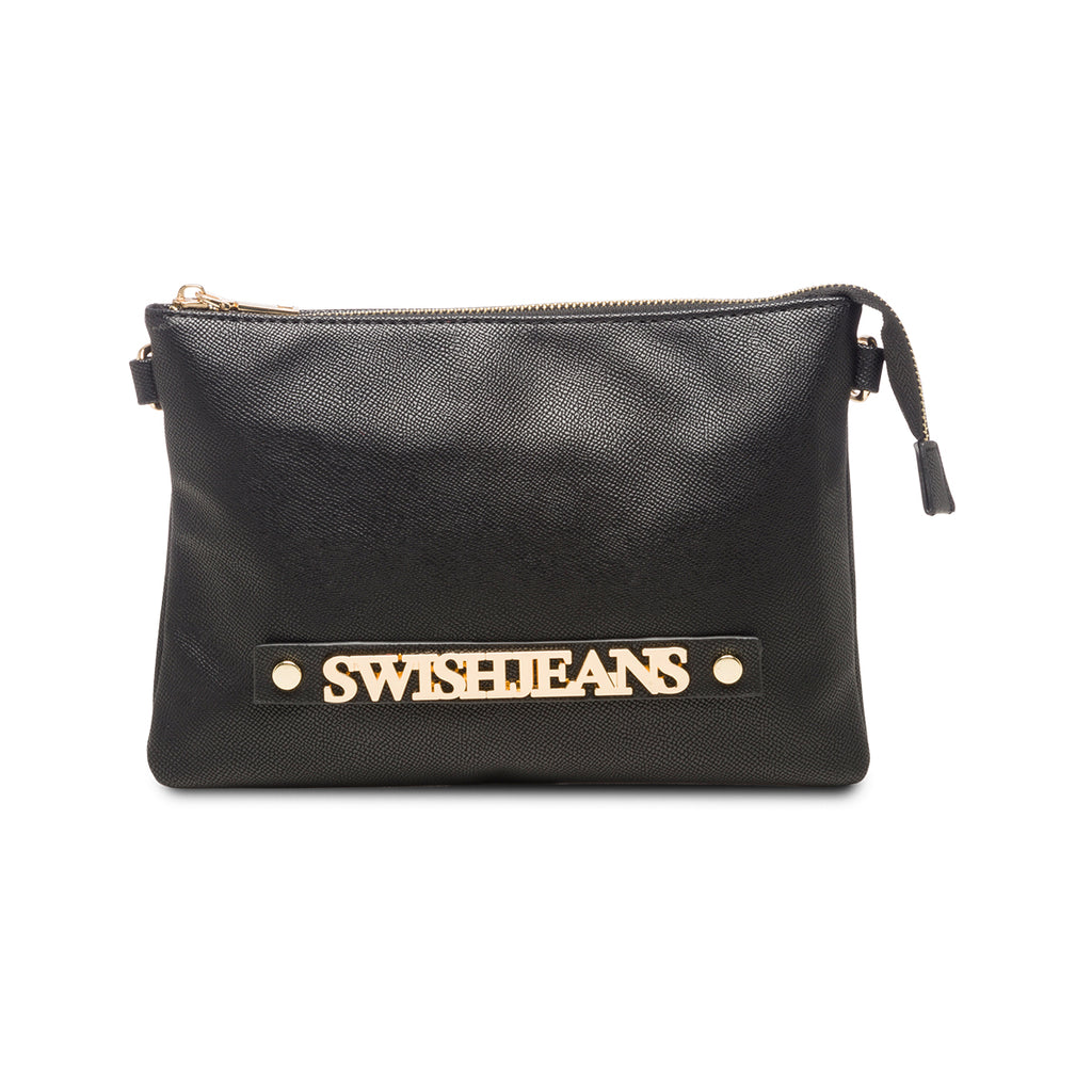 Borsa a tracolla nera con logo frontale Swish Jeans Scorpion