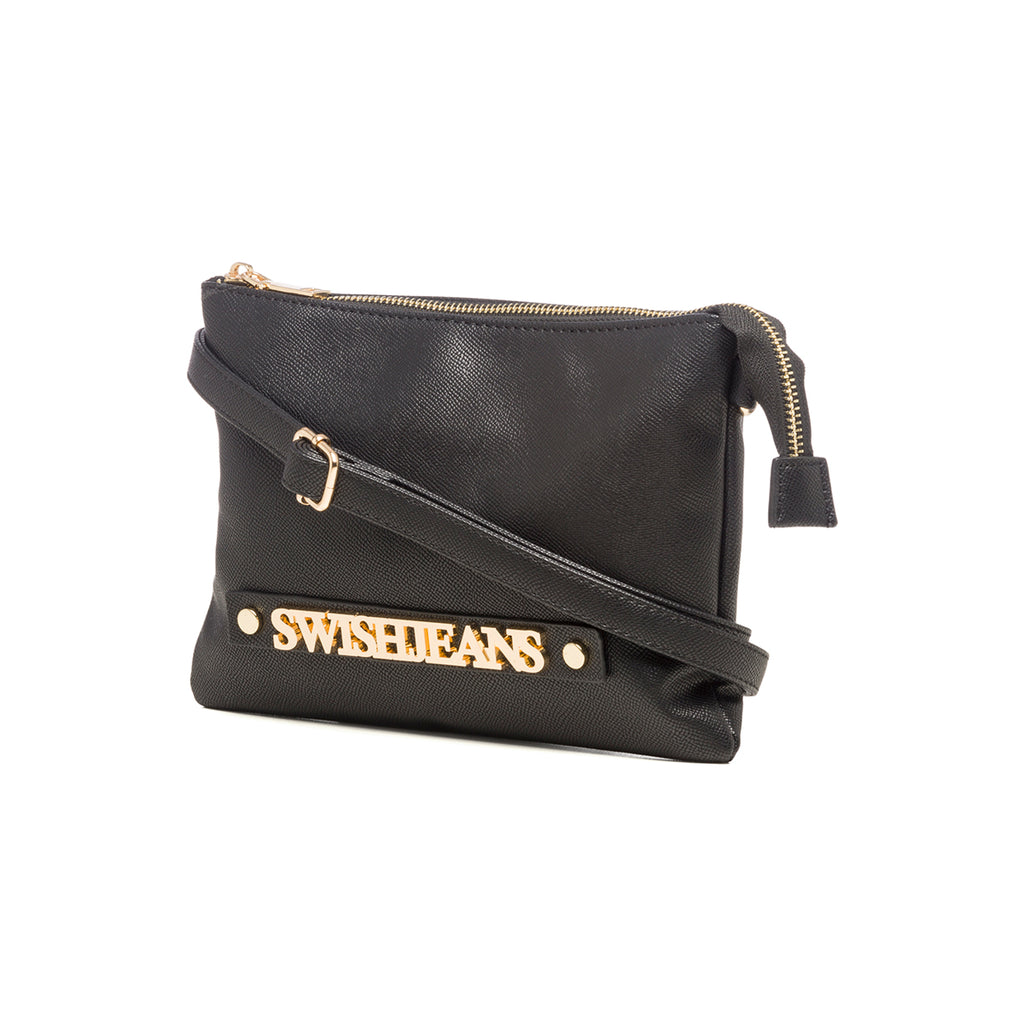 Borsa a tracolla nera con logo frontale Swish Jeans Scorpion