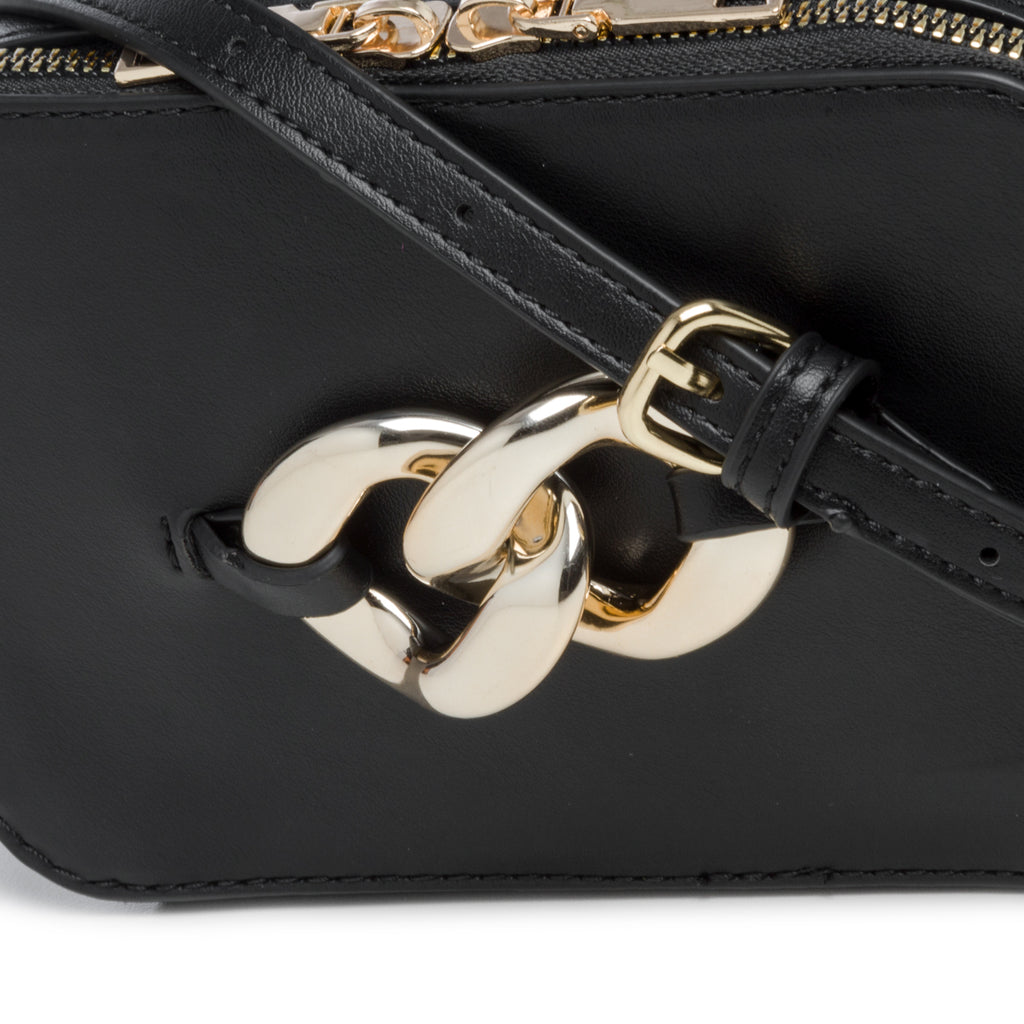 Borsa a tracolla nera con maxi-catena Lora Ferres