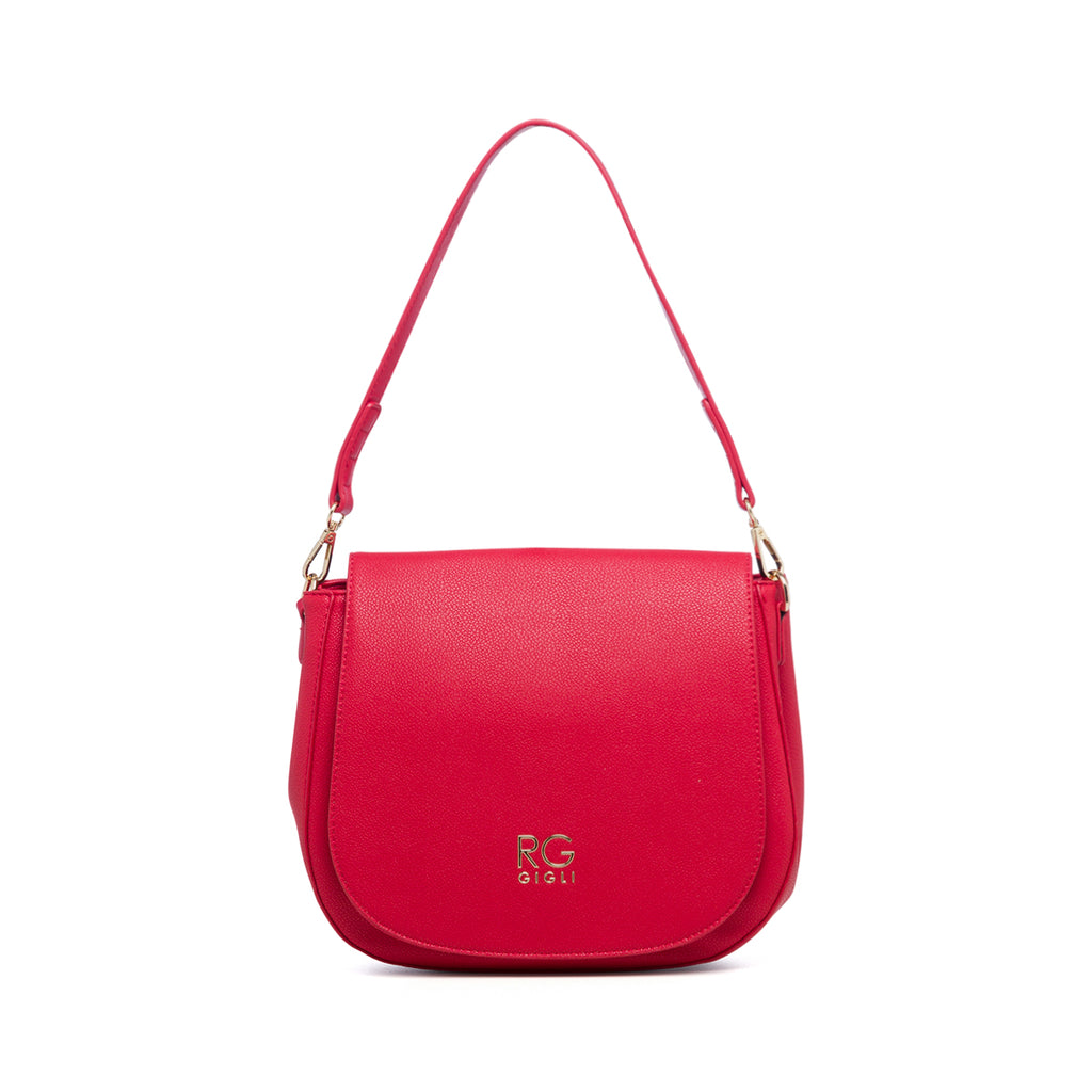 Borsa a tracolla rossa effetto martellato Romeo Gigli Nora