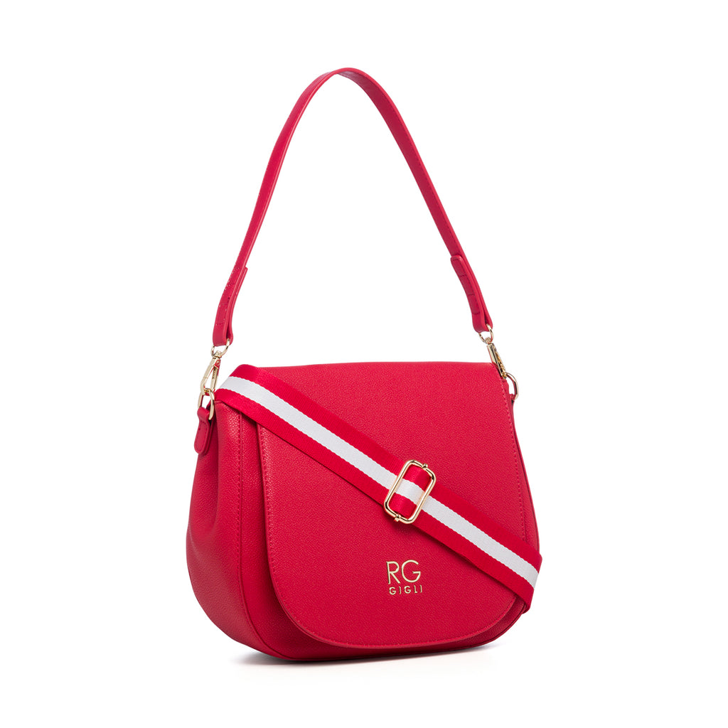 Borsa a tracolla rossa effetto martellato Romeo Gigli Nora