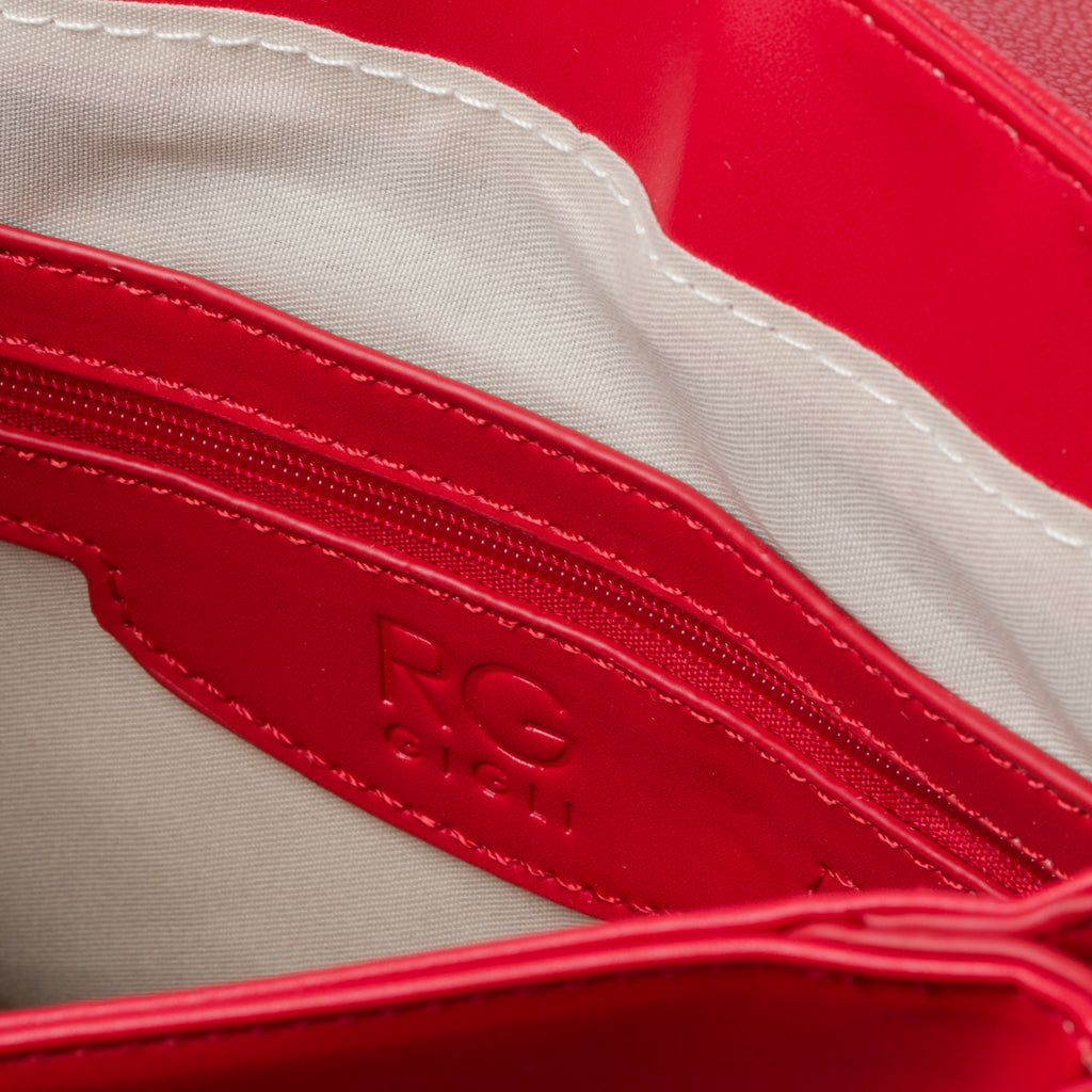 Borsa a tracolla rossa effetto martellato Romeo Gigli Nora