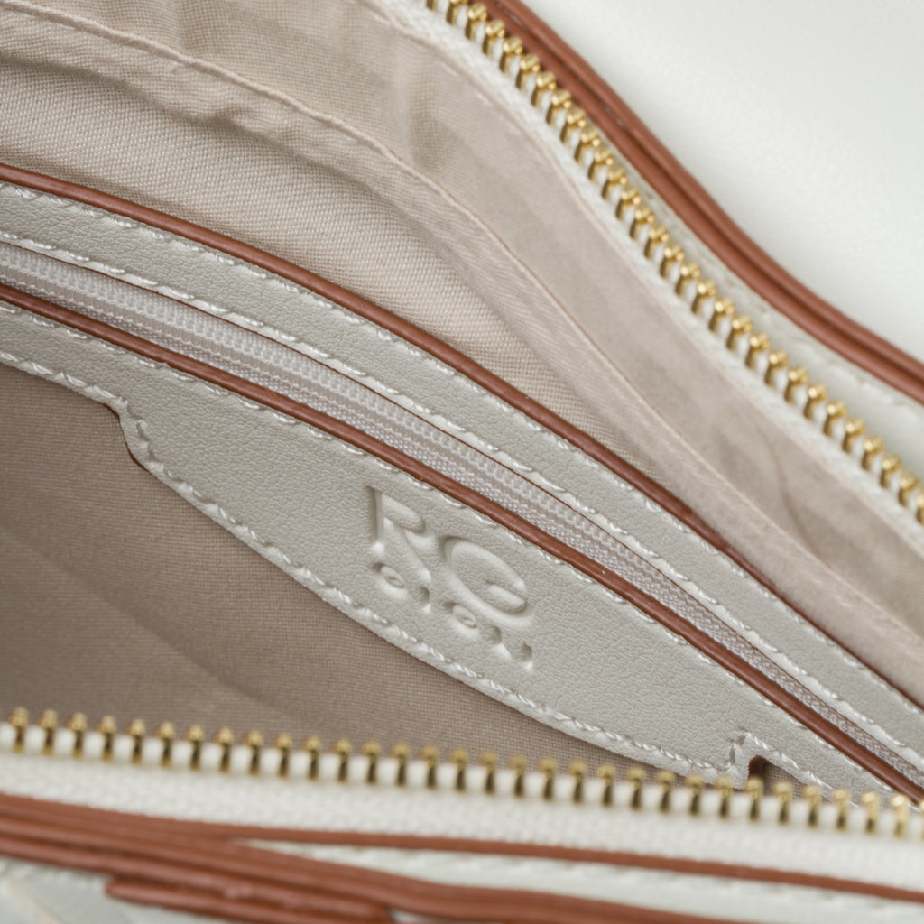 Borsa a tracolla bianca effetto intrecciato Romeo Gigli Zoey