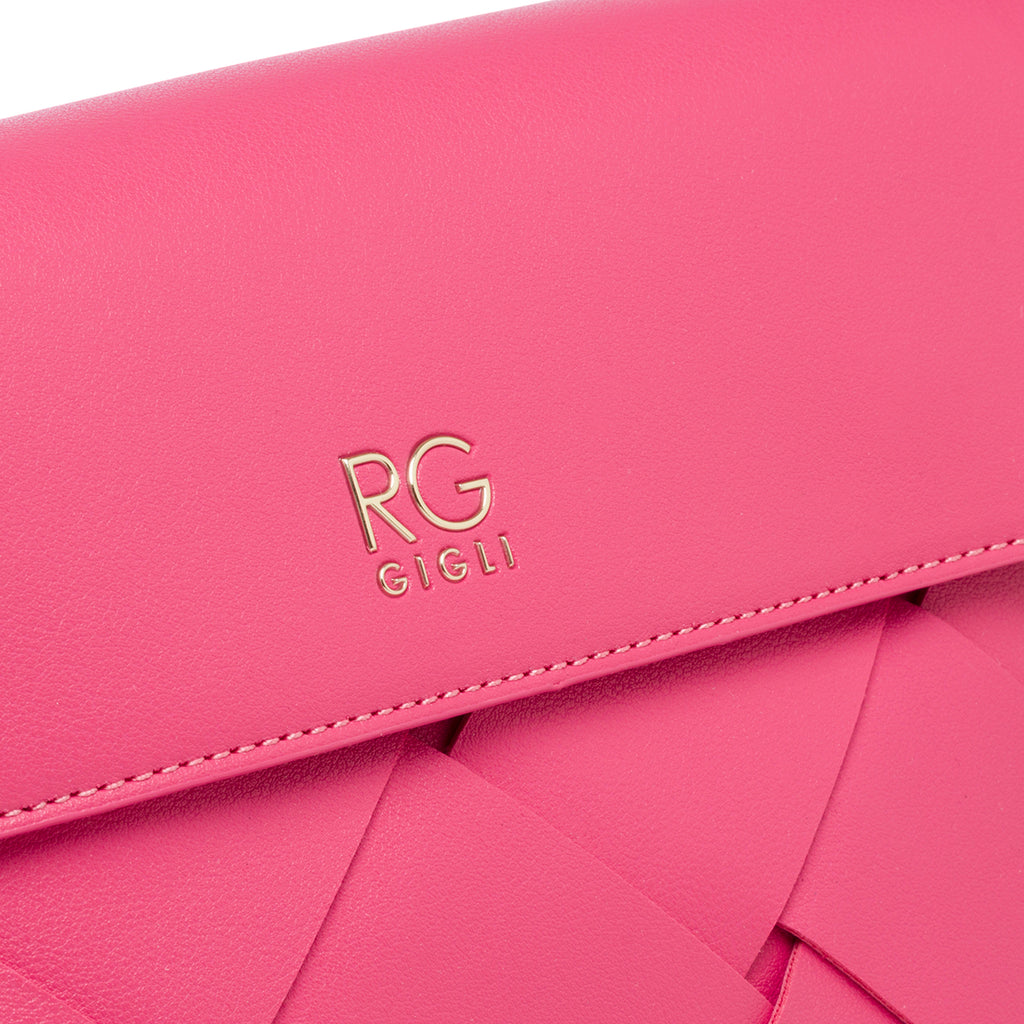 Borsa a tracolla fucsia effetto intrecciato Romeo Gigli Zoey