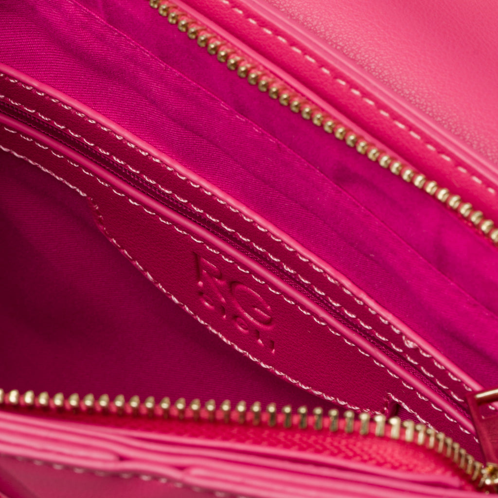 Borsa a tracolla fucsia effetto intrecciato Romeo Gigli Zoey