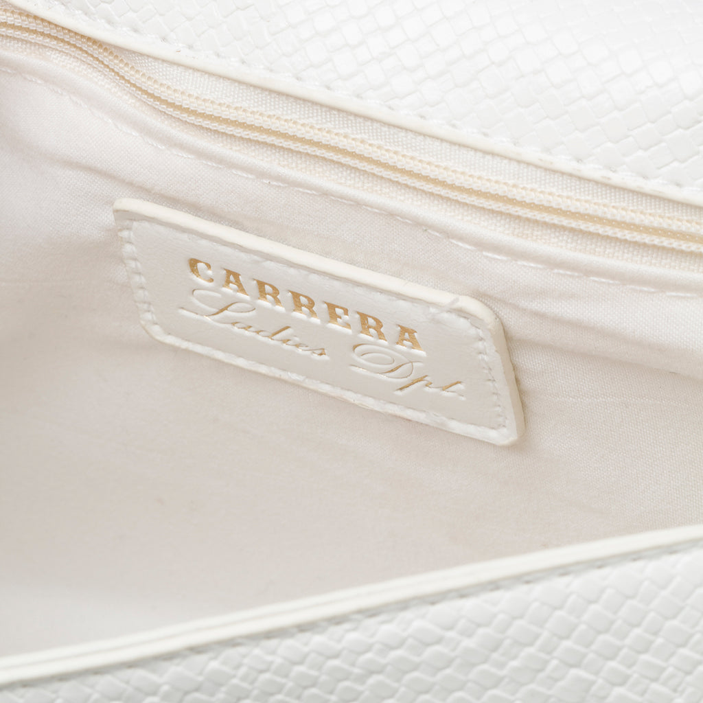 Borsa a tracolla bianca effetto intrecciato Carrera Jeans Annalise