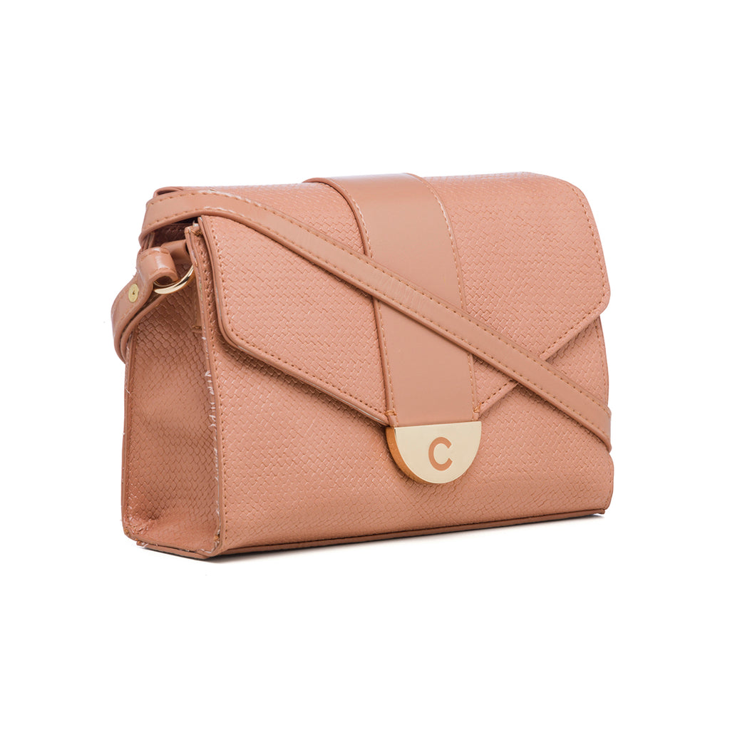 Borsa a tracolla color nude effetto intrecciato Carrera Jeans Annalise