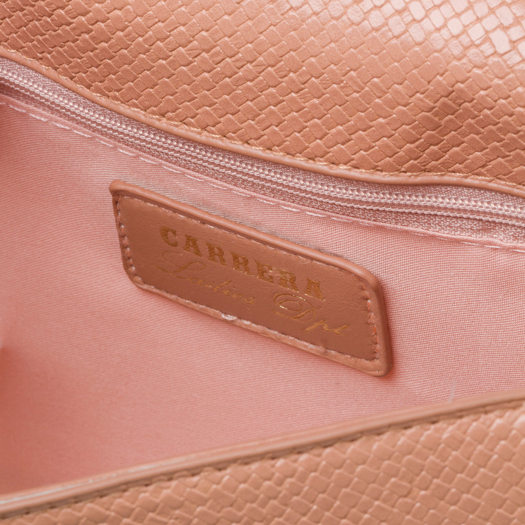 Borsa a tracolla color nude effetto intrecciato Carrera Jeans Annalise