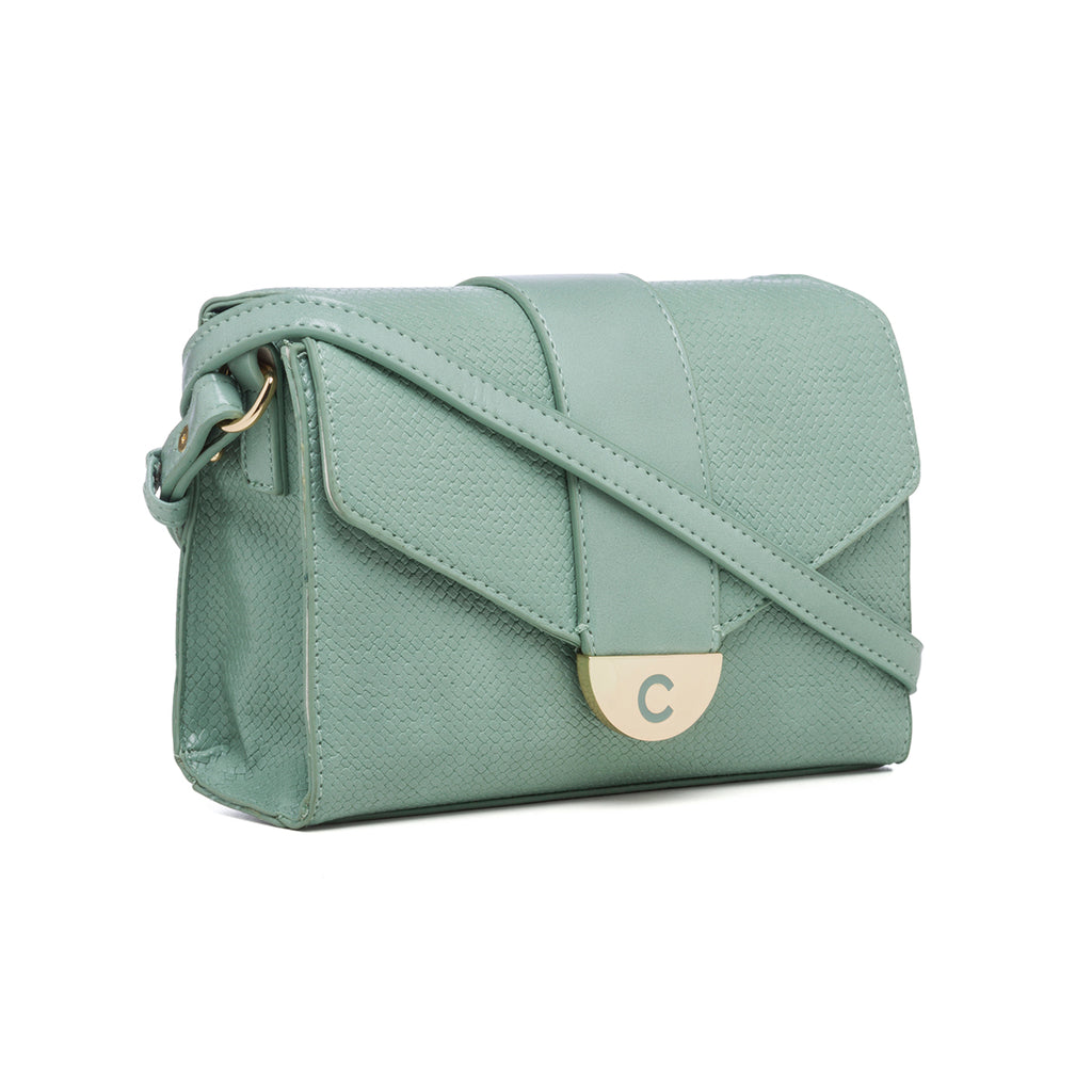 Borsa a tracolla turchese effetto intrecciato Carrera Jeans Annalise