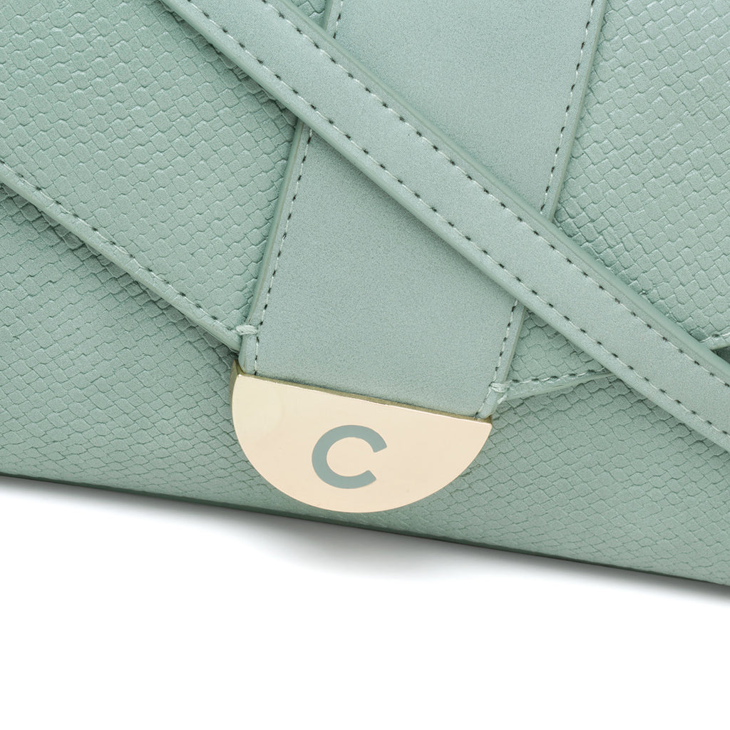 Borsa a tracolla turchese effetto intrecciato Carrera Jeans Annalise