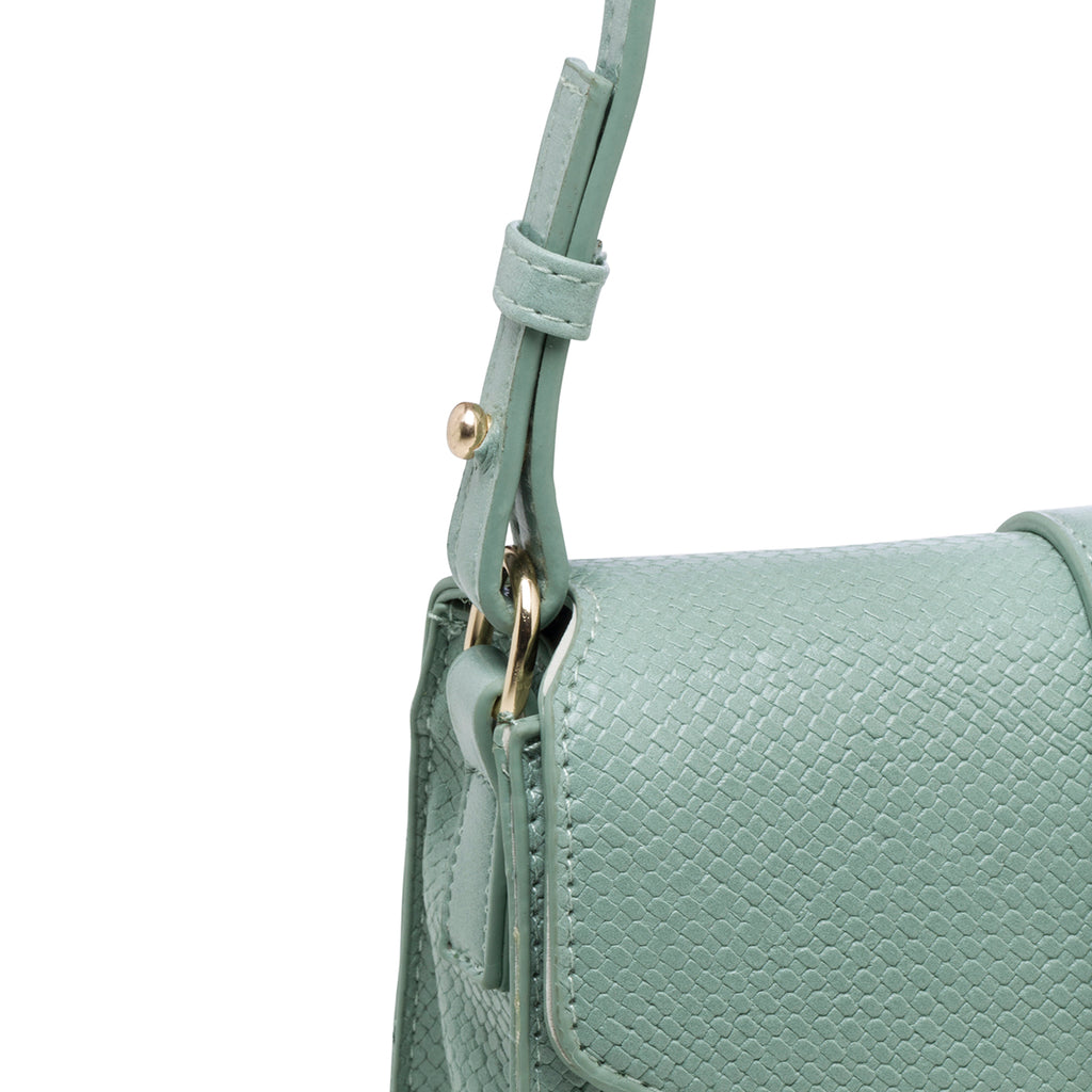 Borsa a tracolla turchese effetto intrecciato Carrera Jeans Annalise