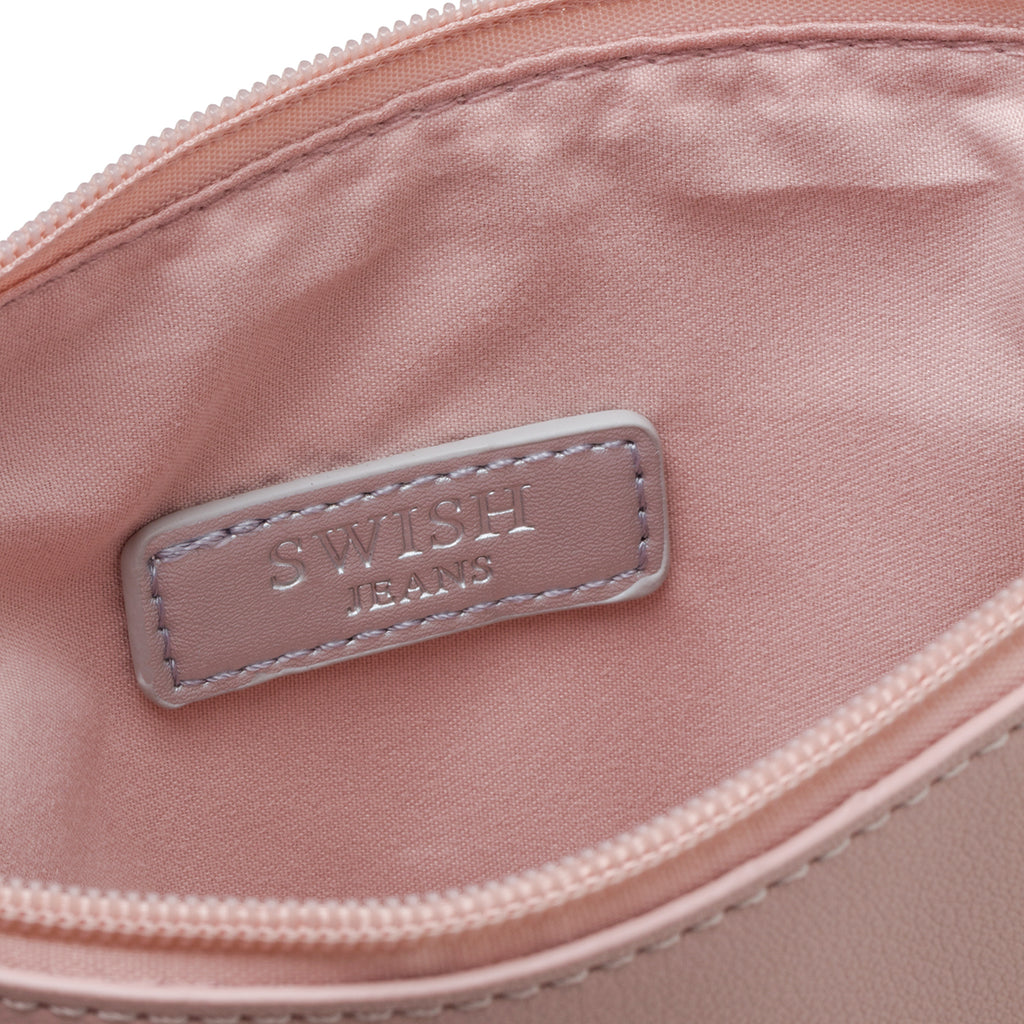 Borsa a tracolla rosa con logo glitterato Swish Jeans Abby