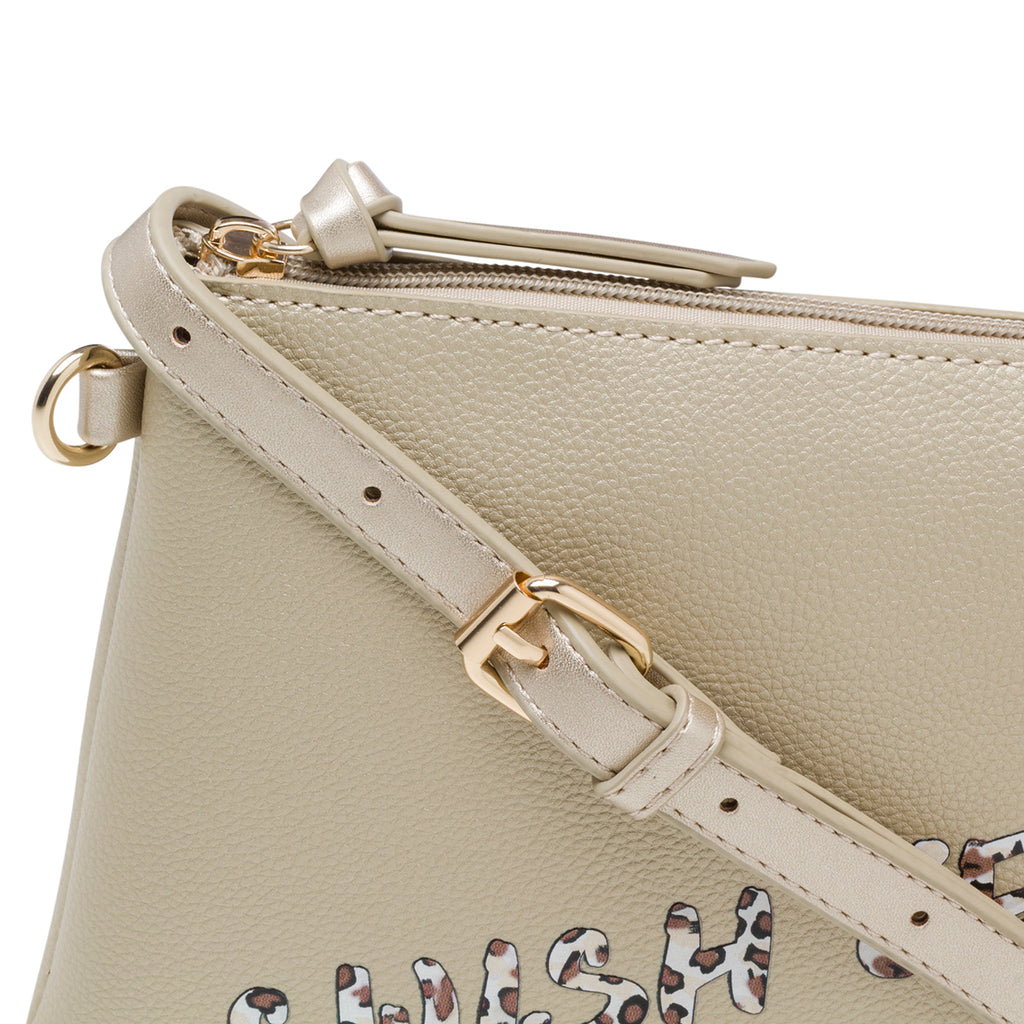 Borsa a tracolla oro con logo animalier Swish Jeans Abby