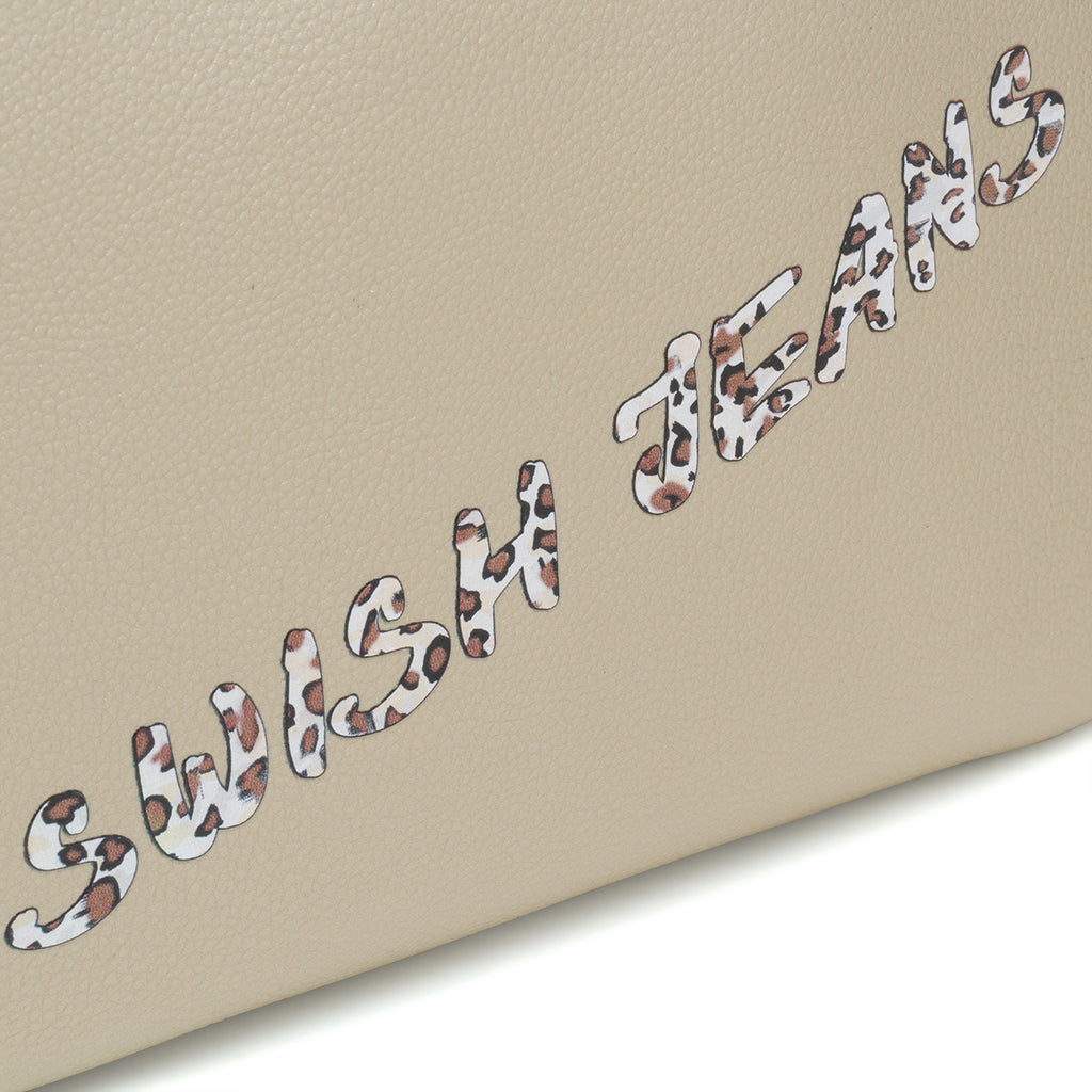 Borsa a tracolla oro con logo animalier Swish Jeans Abby