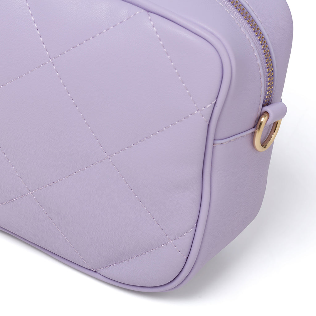 Borsa a tracolla lilla effetto trapuntato Swish Jeans Teddy