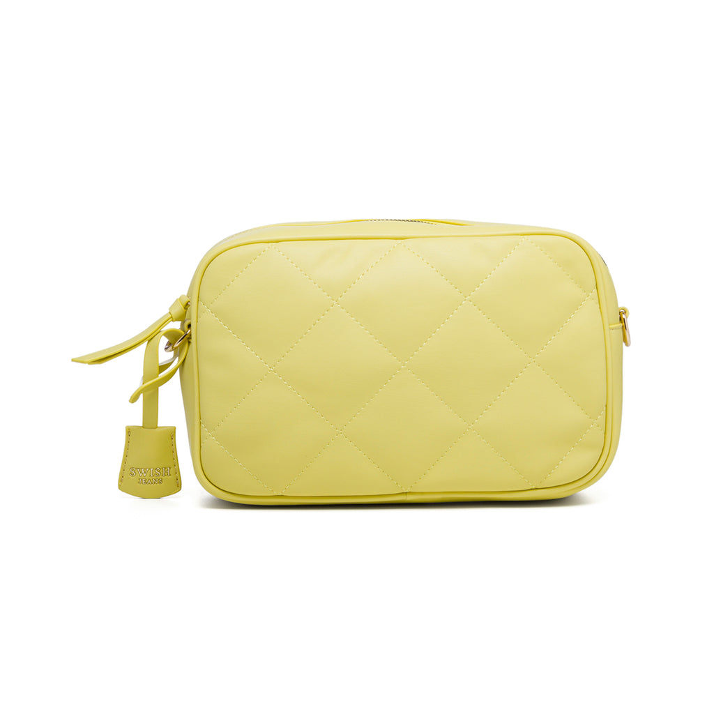 Borsa a tracolla gialla effetto trapuntato Swish Jeans Teddy