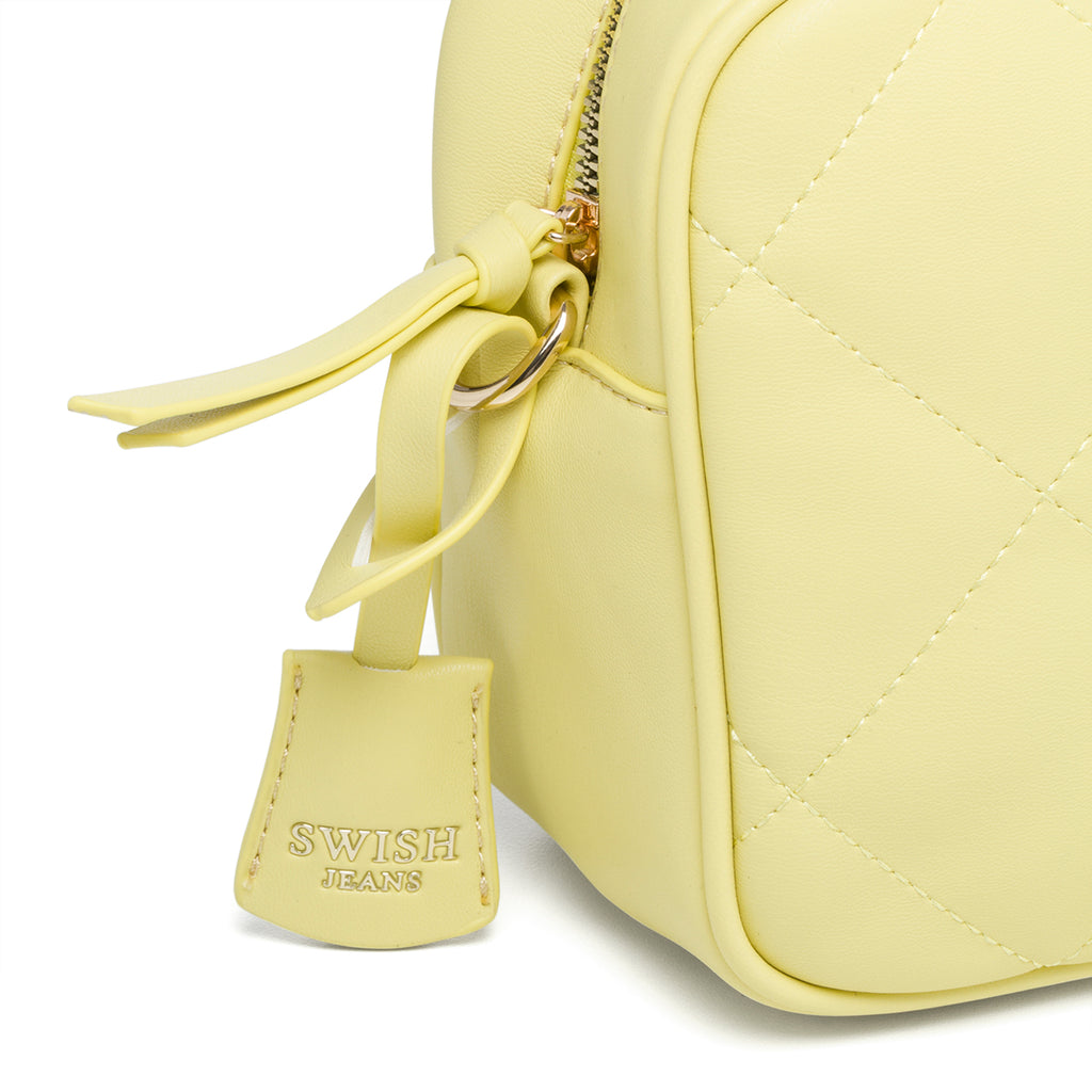 Borsa a tracolla gialla effetto trapuntato Swish Jeans Teddy
