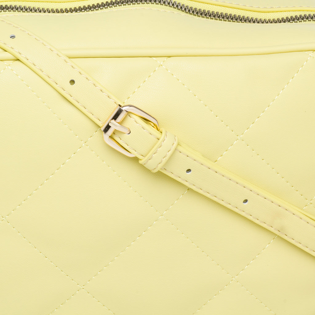Borsa a tracolla gialla effetto trapuntato Swish Jeans Teddy