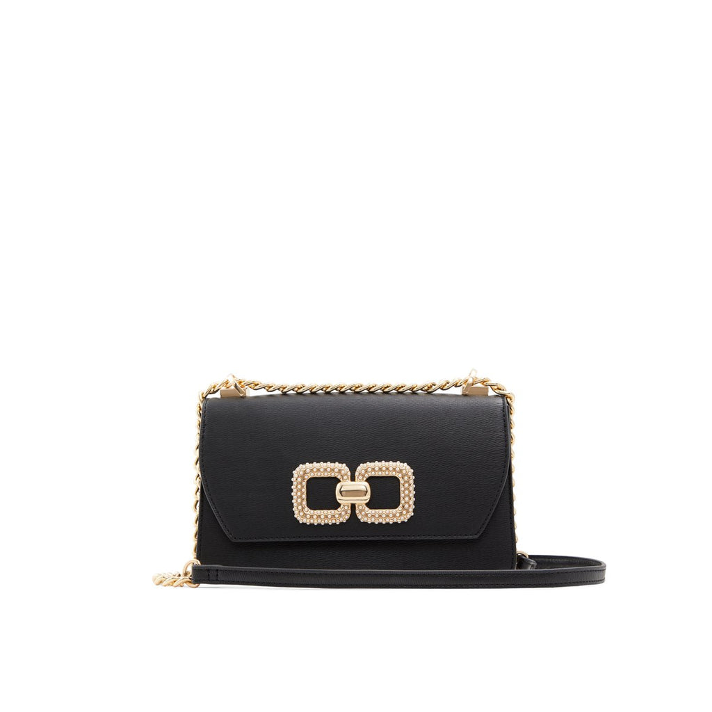 Borsa a tracolla nera con catena decorativa ALDO Sevorewen